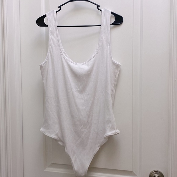 NWT Ambiance plus size ribbed square neck bodysuit white womans size 3x - Picture 8 of 8